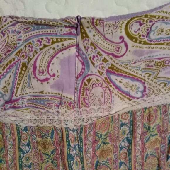 Live A Little Maxi Skirt Women's Size 16 Purple Floral VTG, Lined, Retro, - Picture 8 of 11